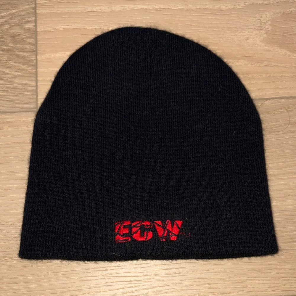 Rare WWE Vintage ECW Black and Red Beanie Hat